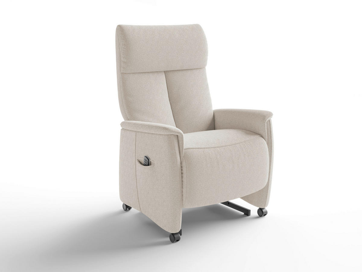 RELAXAČNÍ KŘESLO, textil, krémová - černá/krémová, Basics, textil/plast (76/114/84cm) - Sit & More