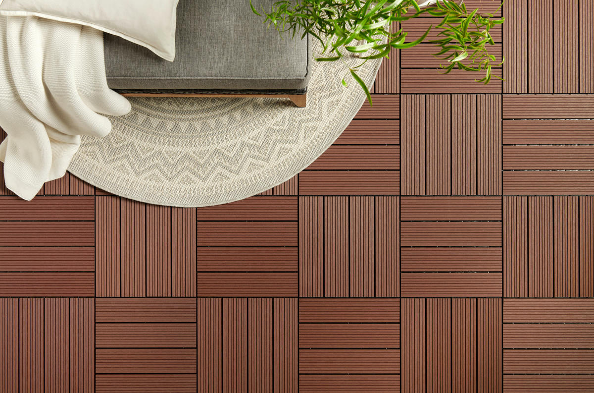 TERRASSENFLIESE 11 Stück  - Braun, Basics, Kunststoff (30/30/2cm) - Ambia Garden