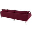 ECKSOFA  in Webstoff Bordeaux  196/304 cm  - Bordeaux/Schwarz, KONVENTIONELL, Textil/Metall (196/304cm) - Hom`in