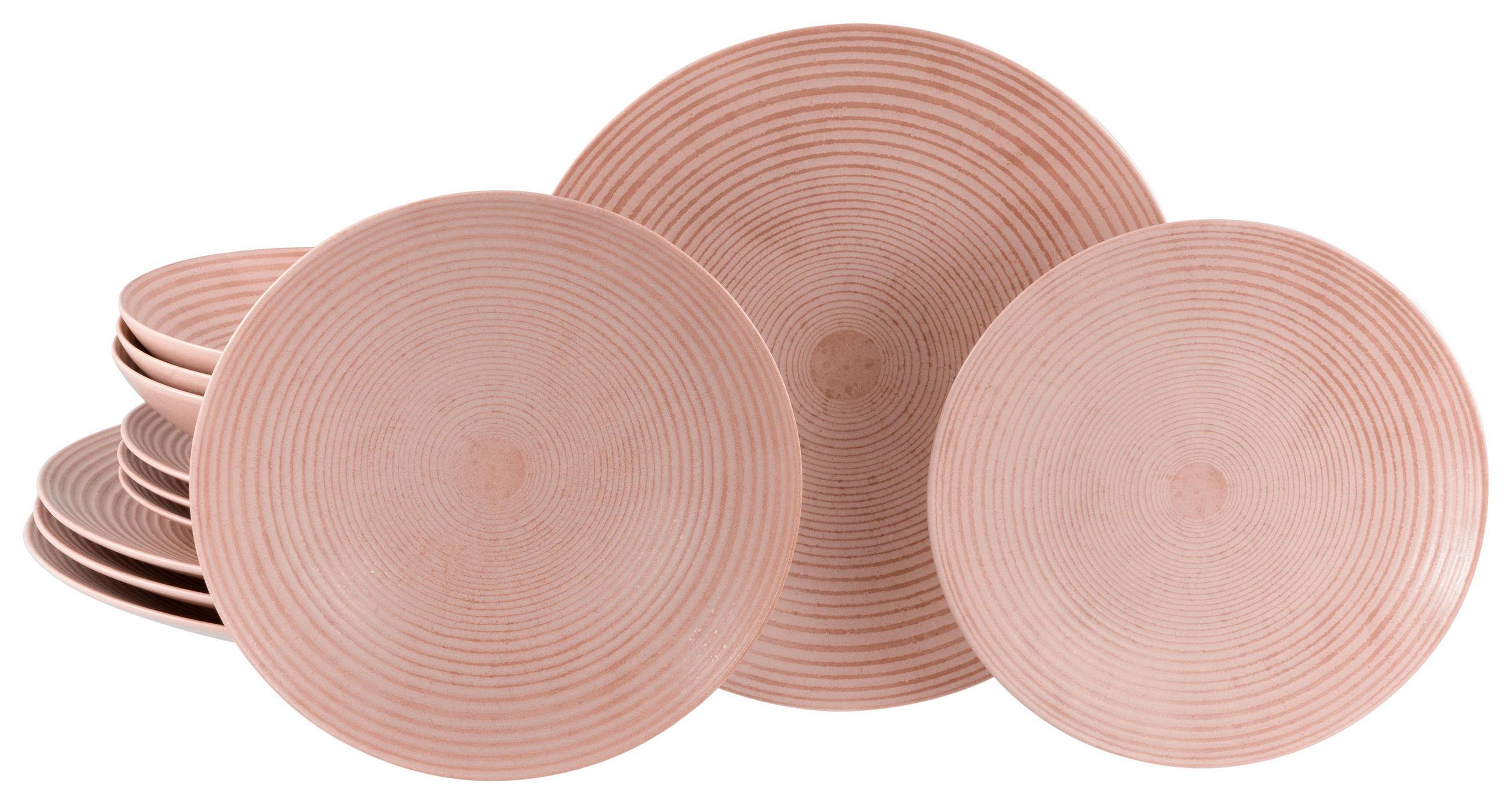 TAFELSERVICE Catania Peach 12-teilig  - Rosa, Basics, Keramik - Creatable
