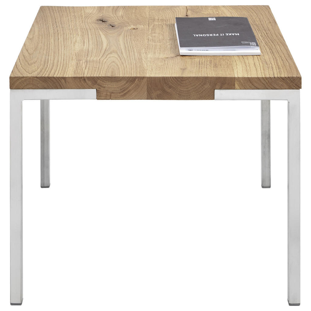 Thumbnail - Novel Couchtisch, Eiche, Edelstahl, Holz, Metall, Eiche, massiv, quadratisch, eckig, 50x40x50 cm, Wohnzimmer, Wohnzimmer...