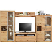 DNEVNI REGAL, bukev - bukev/aluminij, Konvencionalno, umetna masa/steklo (322/196/50cm) - Valnatura