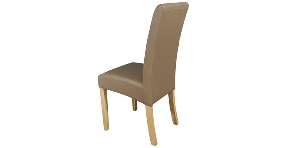 STUHL Lederlook Taupe - Taupe/Naturfarben, LIFESTYLE, Holz/Textil (42/95/57cm) - Carryhome