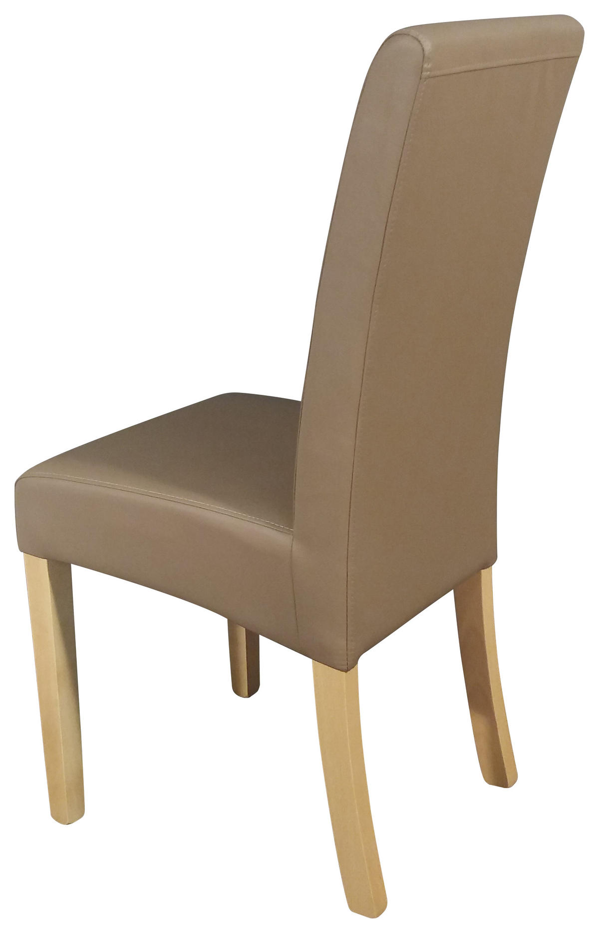STUHL Lederlook Taupe  - Taupe/Naturfarben, LIFESTYLE, Holz/Textil (42/95/57cm) - Carryhome