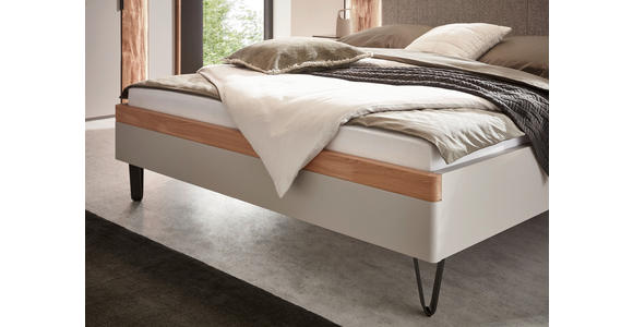 BETTANLAGE - Wildeiche/Hellgrau, Design, Holz/Textil (180/200cm) - Dieter Knoll