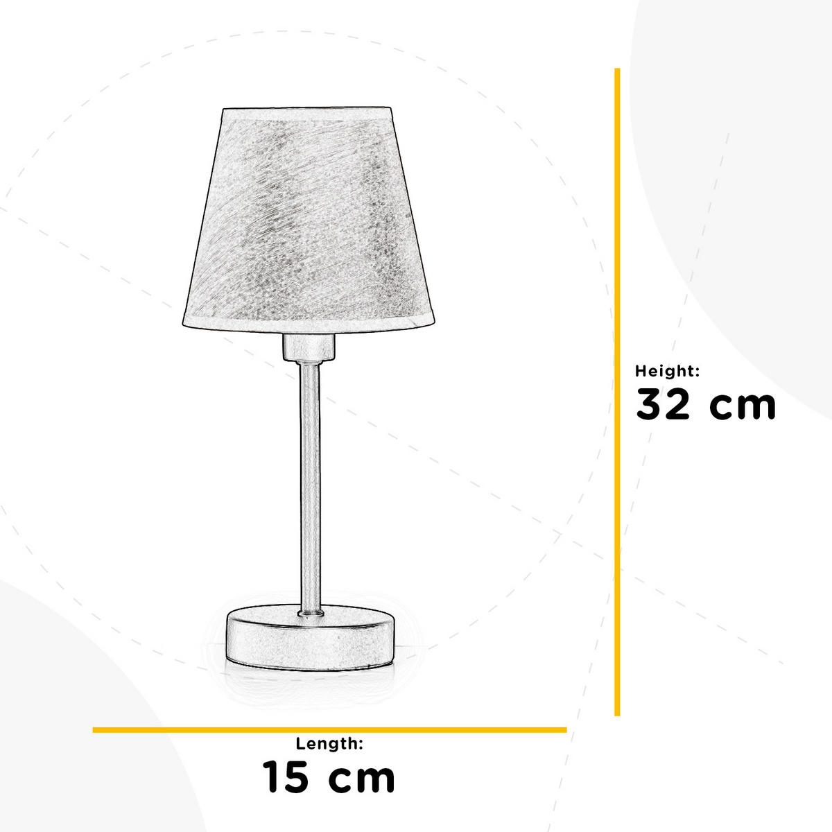 TISCHLEUCHTE 15/32 cm   - Eichefarben/Schwarz, KONVENTIONELL, Textil/Metall (15/32cm)