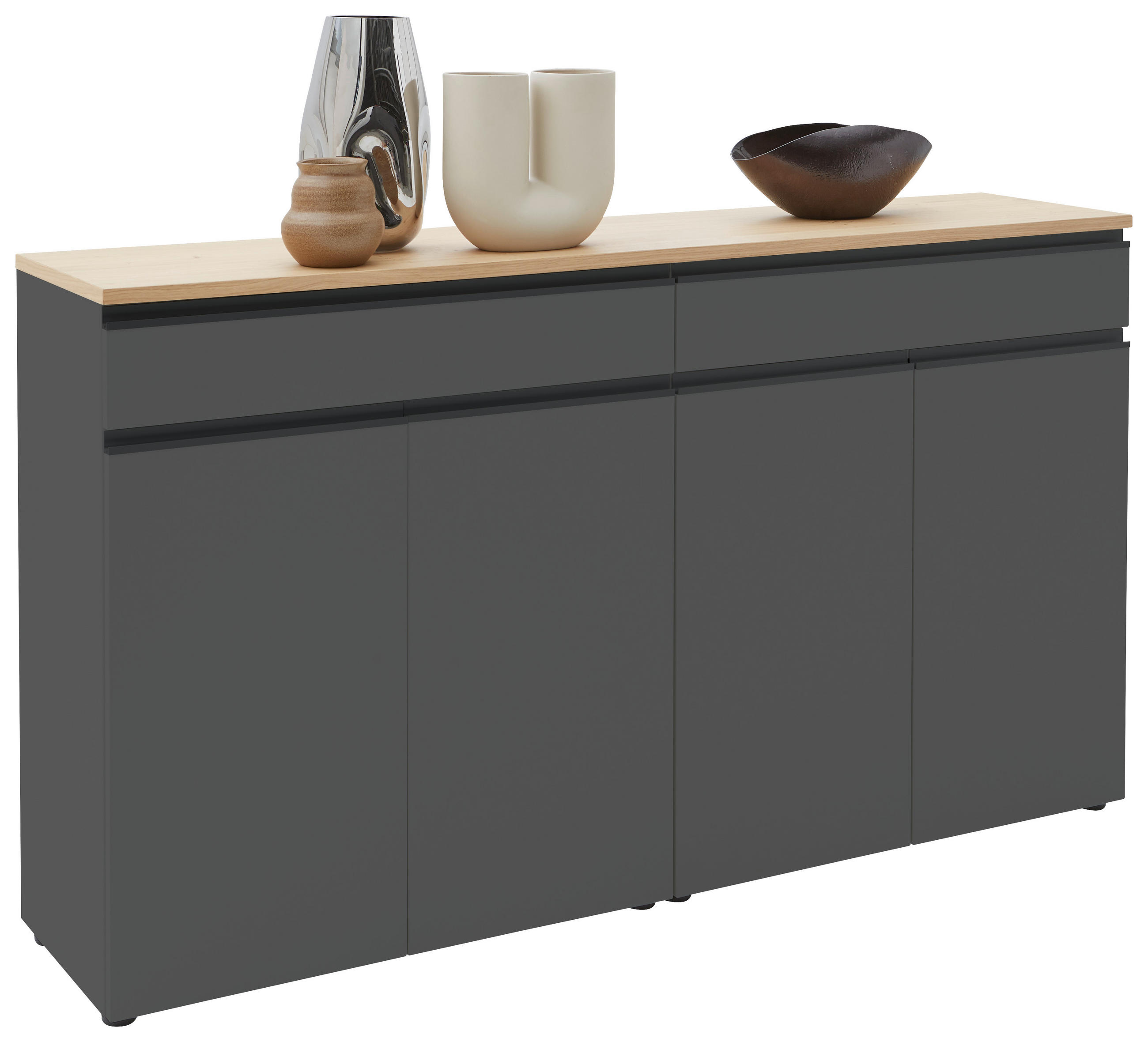 SIDEBOARD  in 180/102/41 cm  - Eichefarben/Dunkelgrau, Design, Holz/Holzwerkstoff (180/102/41cm) - Dieter Knoll