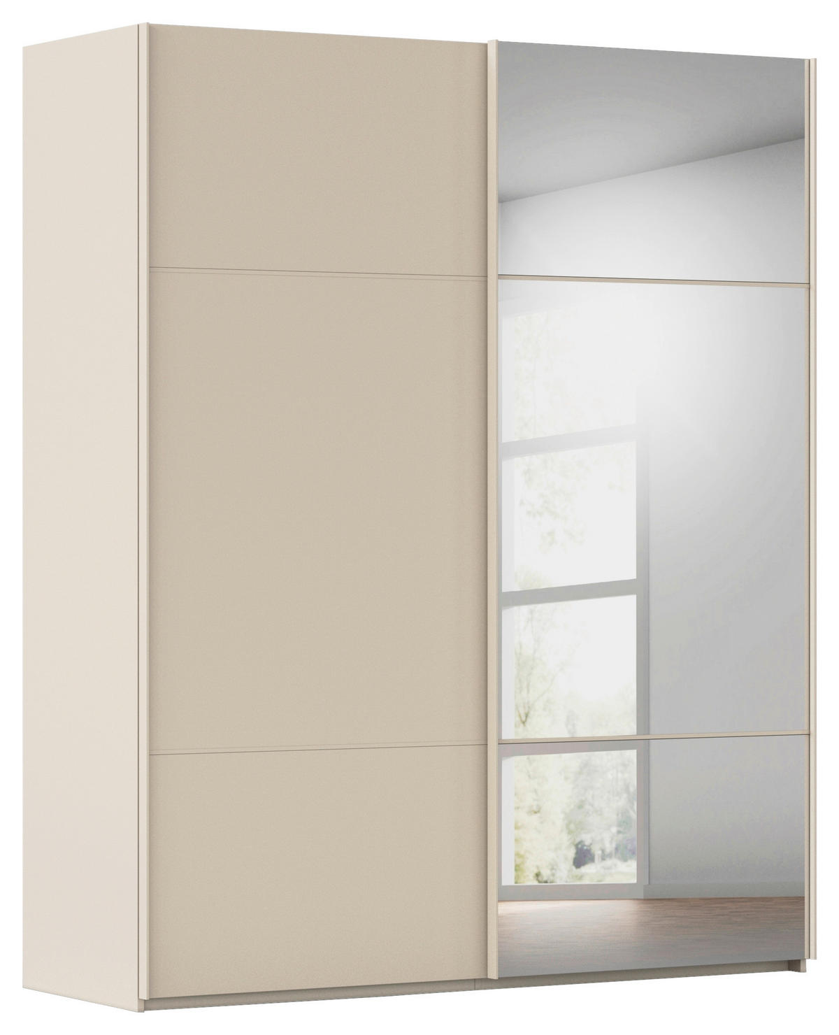 SCHWEBETÜRENSCHRANK in Champagner  - Champagner/Beige, Konventionell, Glas/Holzwerkstoff (162/223/68cm) - Novel