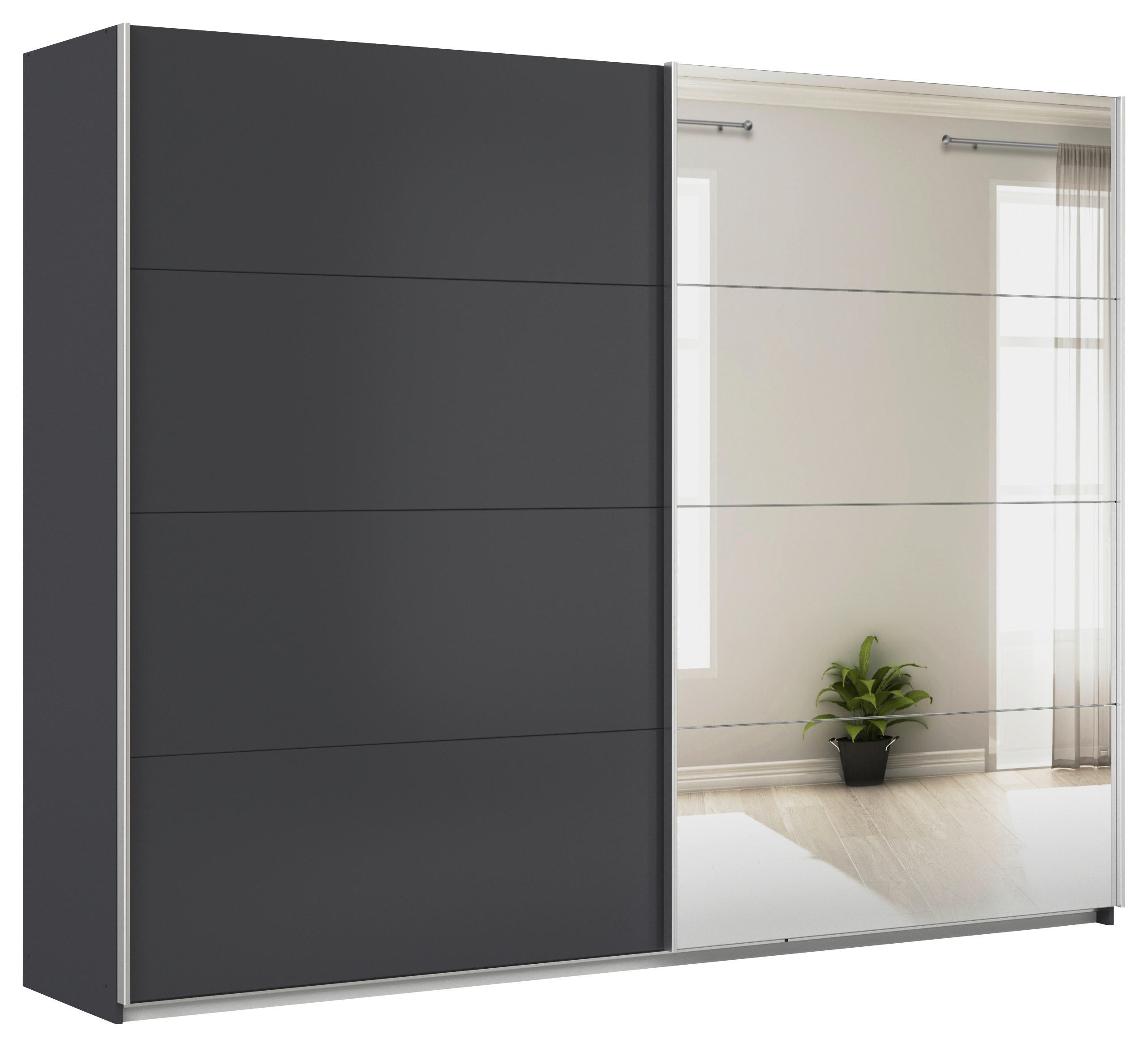 Schwebetürenschrank + Spiegel B: 271cm Feldkirch Grau