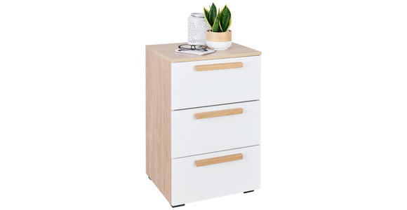 REGAL 46/67/40 cm Eichefarben - Eichefarben/Schwarz, KONVENTIONELL, Holzwerkstoff/Kunststoff (46/67/40cm) - Hom`in