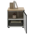 NACHTSCHRANK 45/46/41 cm furniert  - Eichefarben/Anthrazit, Design, Holzwerkstoff/Kunststoff (45/46/41cm) - Dieter Knoll