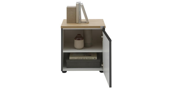 NACHTSCHRANK 45/46/41 cm furniert  - Eichefarben/Anthrazit, Design, Holzwerkstoff/Kunststoff (45/46/41cm) - Dieter Knoll