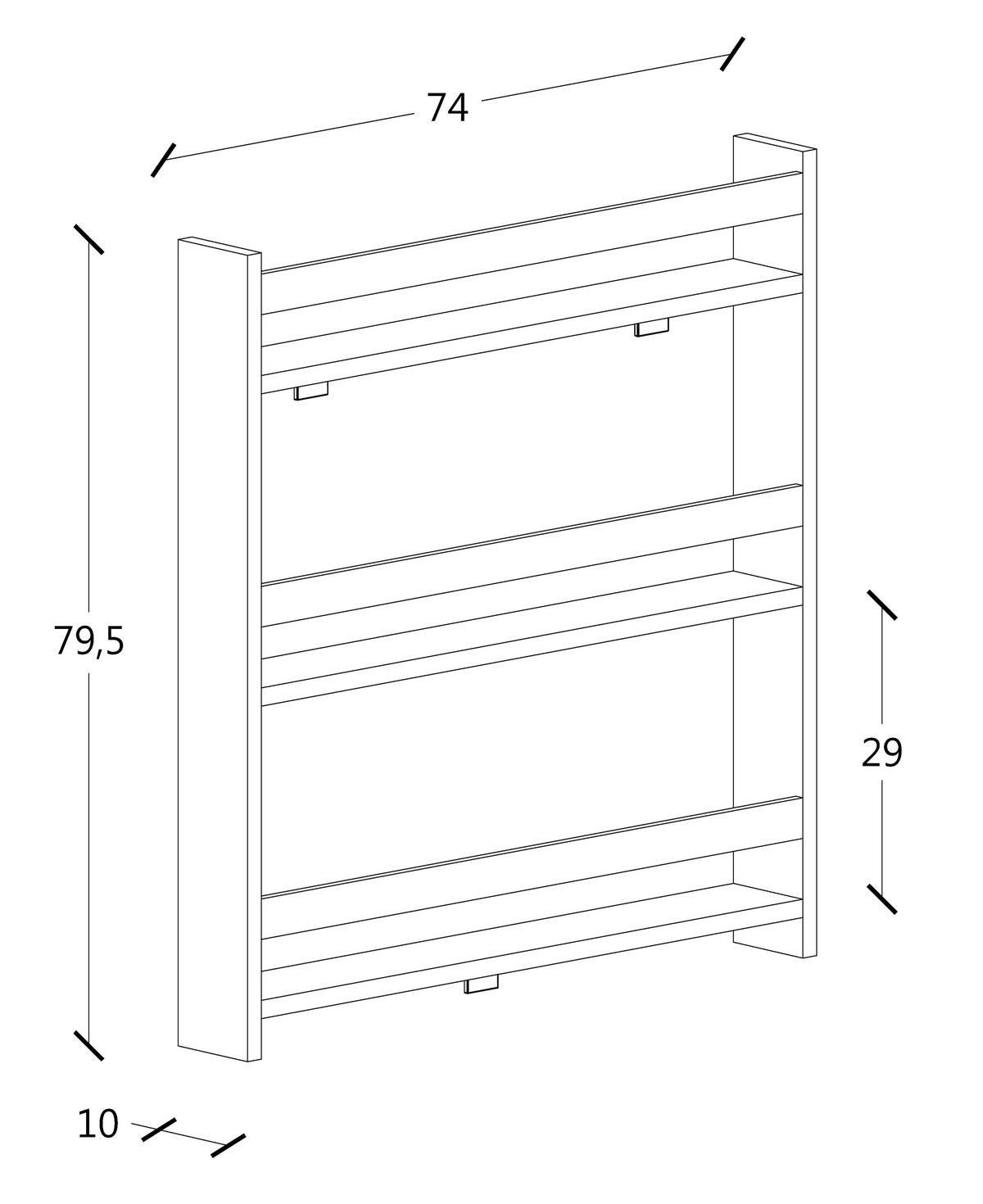 REGAL  70/80/10 cm Anthrazit  - Anthrazit, Modern, Holzwerkstoff (70/80/10cm) - MID.YOU