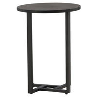 COUCHTISCH furniert 40/40/55 cm rund Schwarz  - Schwarz, Design, Holzwerkstoff/Metall (40/40/55cm) - Livetastic