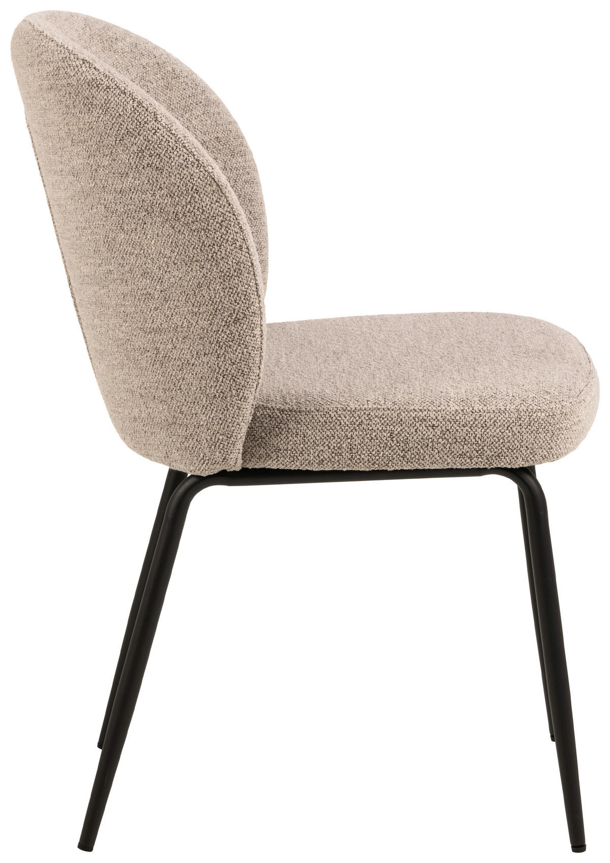 STUHL  in Bouclé  - Beige/Schwarz, Modern, Textil/Metall (52/82/57,5cm) - MID.YOU