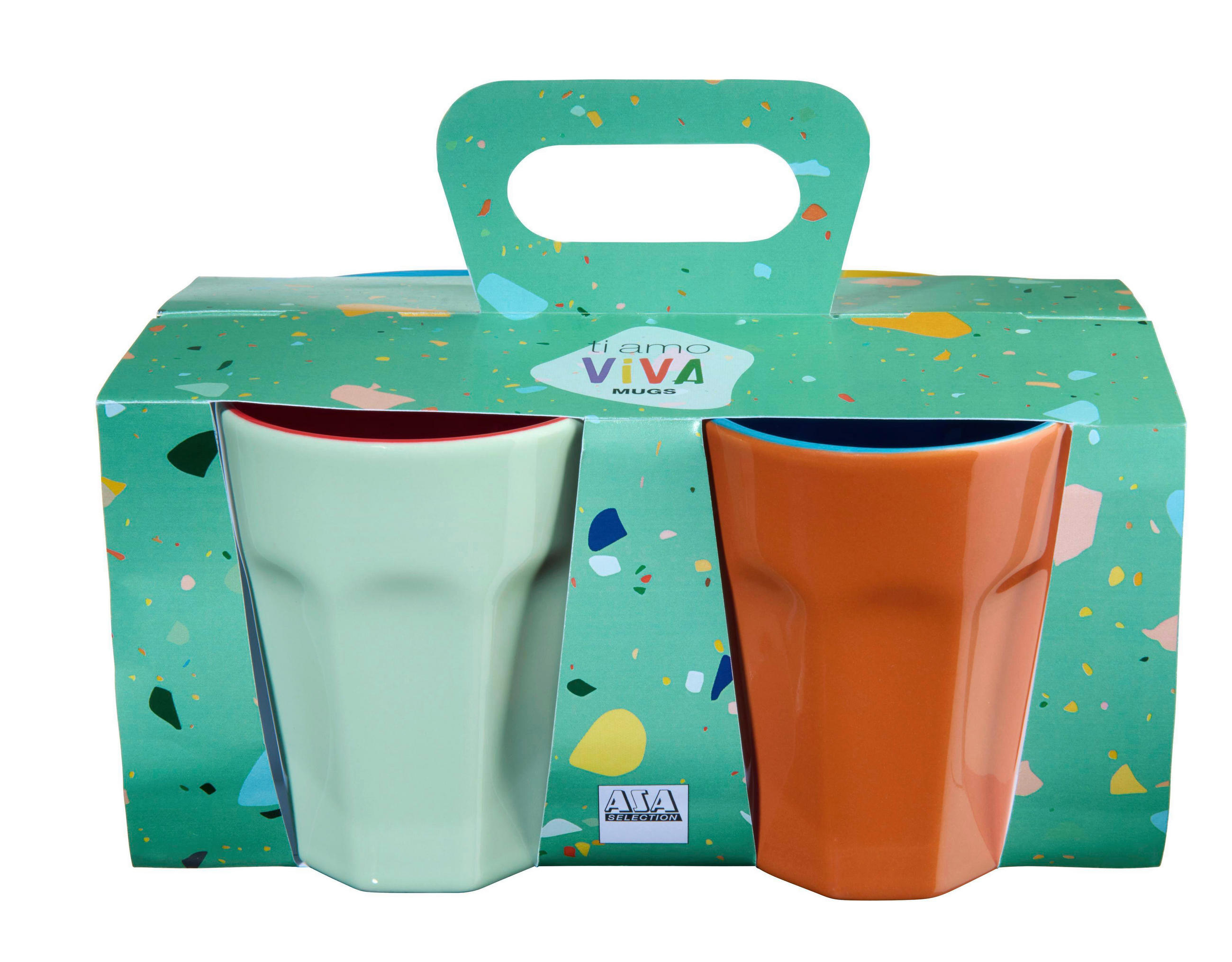 SET VELIKIH ŠALICA ZA KAVU     tiamo   - zelena/ljubičasta, Basics, keramika (7,5/10cm) - ASA