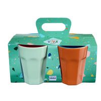 SET VELIKIH ŠALICA ZA KAVU     tiamo   - zelena/ljubičasta, Basics, keramika (7,5/10cm) - ASA