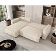 ECKSOFA Creme Cord Zierkissen, Rückenkissen, Bettkasten, Schlaffunktion, Rücken echt, Liegefläche im Originalstoff  - Creme/Schwarz, MODERN, Kunststoff/Textil (190/280cm) - Carryhome