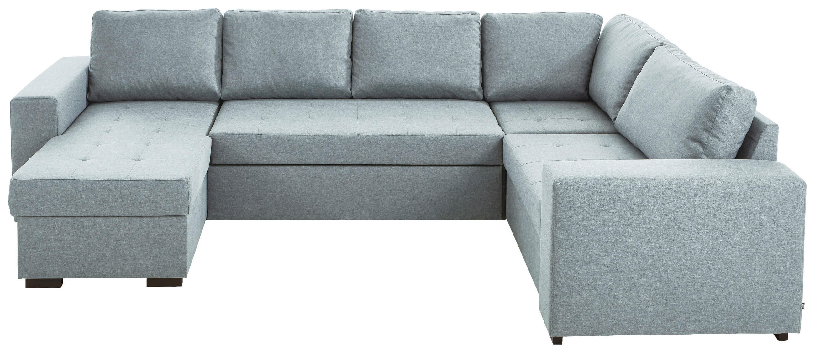 WOHNLANDSCHAFT Türkis Webstoff  - Türkis/Schwarz, KONVENTIONELL, Kunststoff/Textil (157/313/207cm) - Ti'me