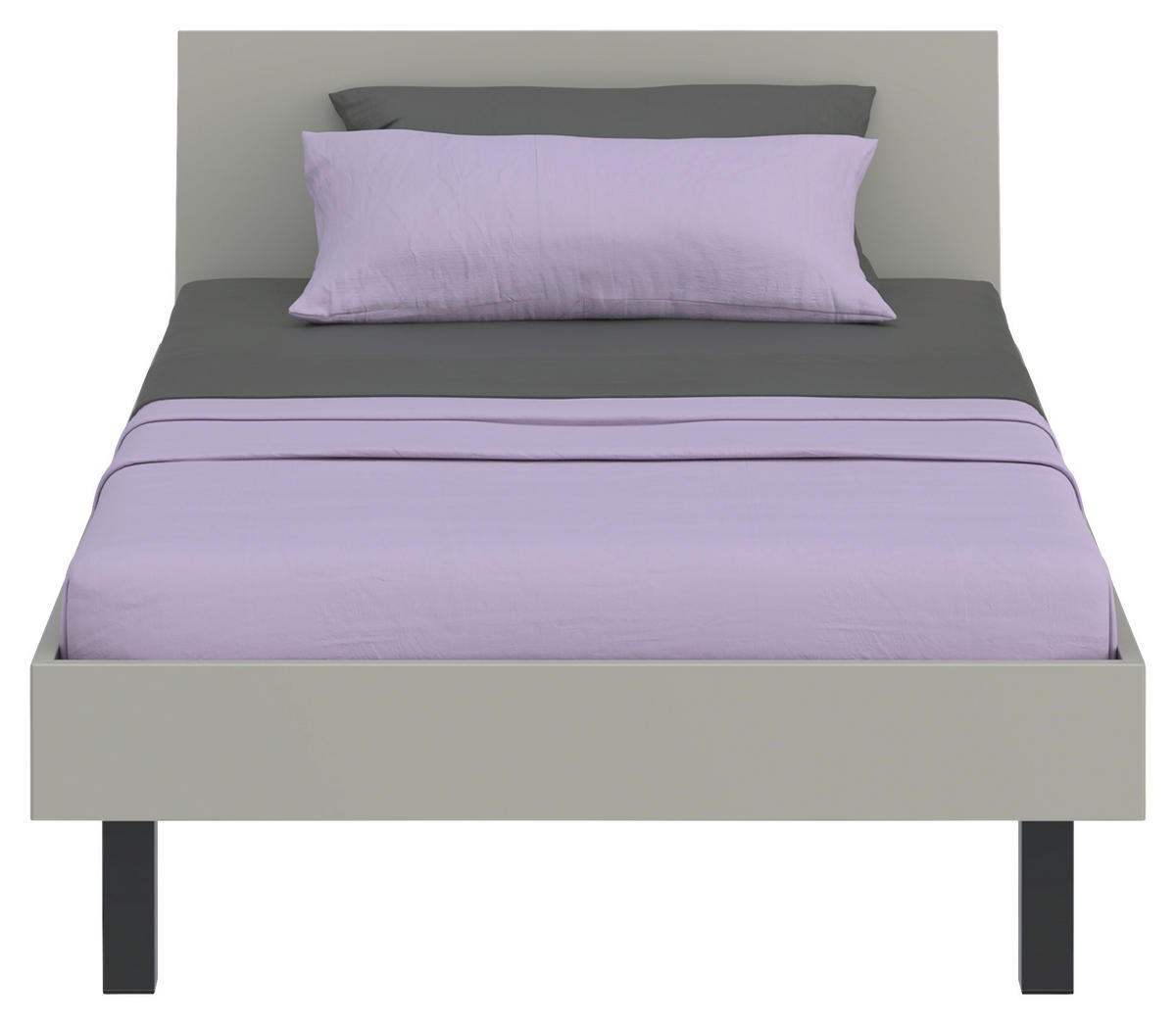 BETT Primolar 120/200 cm Grau  - Schwarz/Grau, Design (120/200cm) - Xora