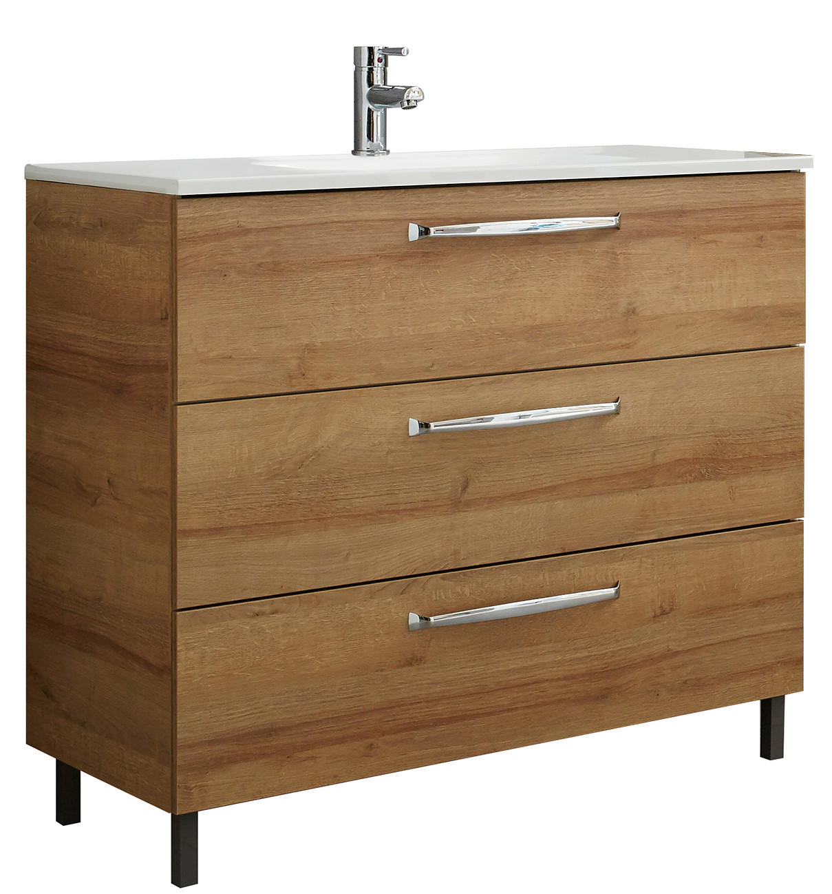 SPODNÁ UMÝVADLOVÁ SKRINKA, farba duba - sivá/farba duba, Konventionell, kov/kompozitné drevo (100/77/43cm) - Xora