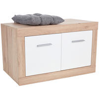 GARDEROBNA KLOP bela, barve hrasta - barve kroma/črna, Konvencionalno, umetna masa/leseni material (94,9/49,2/36cm) - Xora