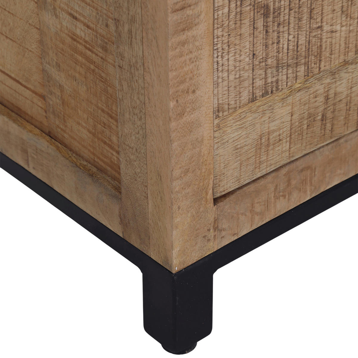 VITRINE  in massiv Mangoholz Naturfarben, Schwarz  - Schwarz/Naturfarben, Design, Glas/Holz (100/178/40cm) - Landscape