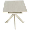 ESSTISCH Beige rechteckig  ausziehbar  - Beige, Design, Keramik/Metall (120-179/80/76cm) - Belluti