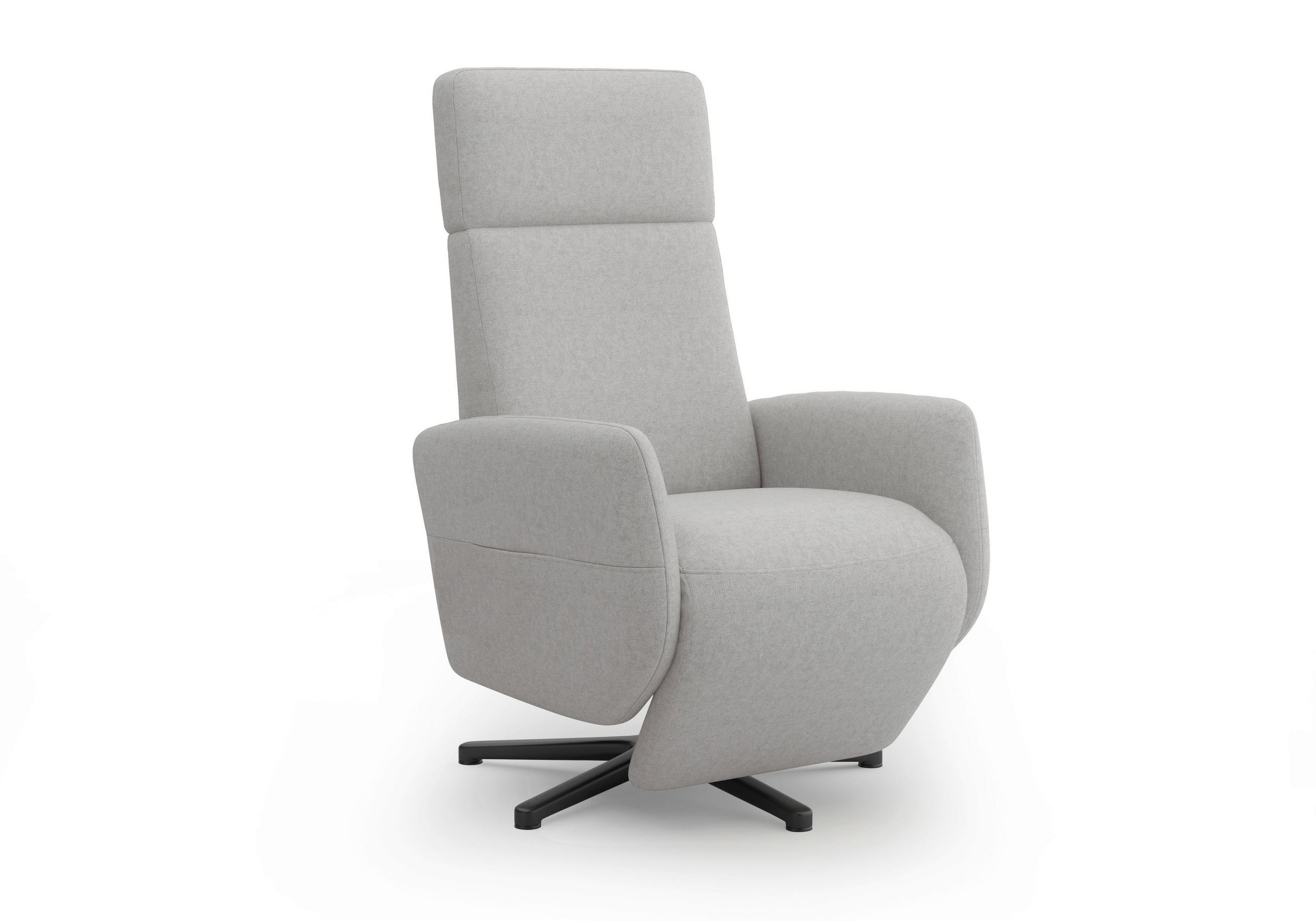 RELAXSESSEL Flachgewebe    - Hellgrau/Schwarz, KONVENTIONELL, Textil/Metall (71/110/82cm) - Sit & More