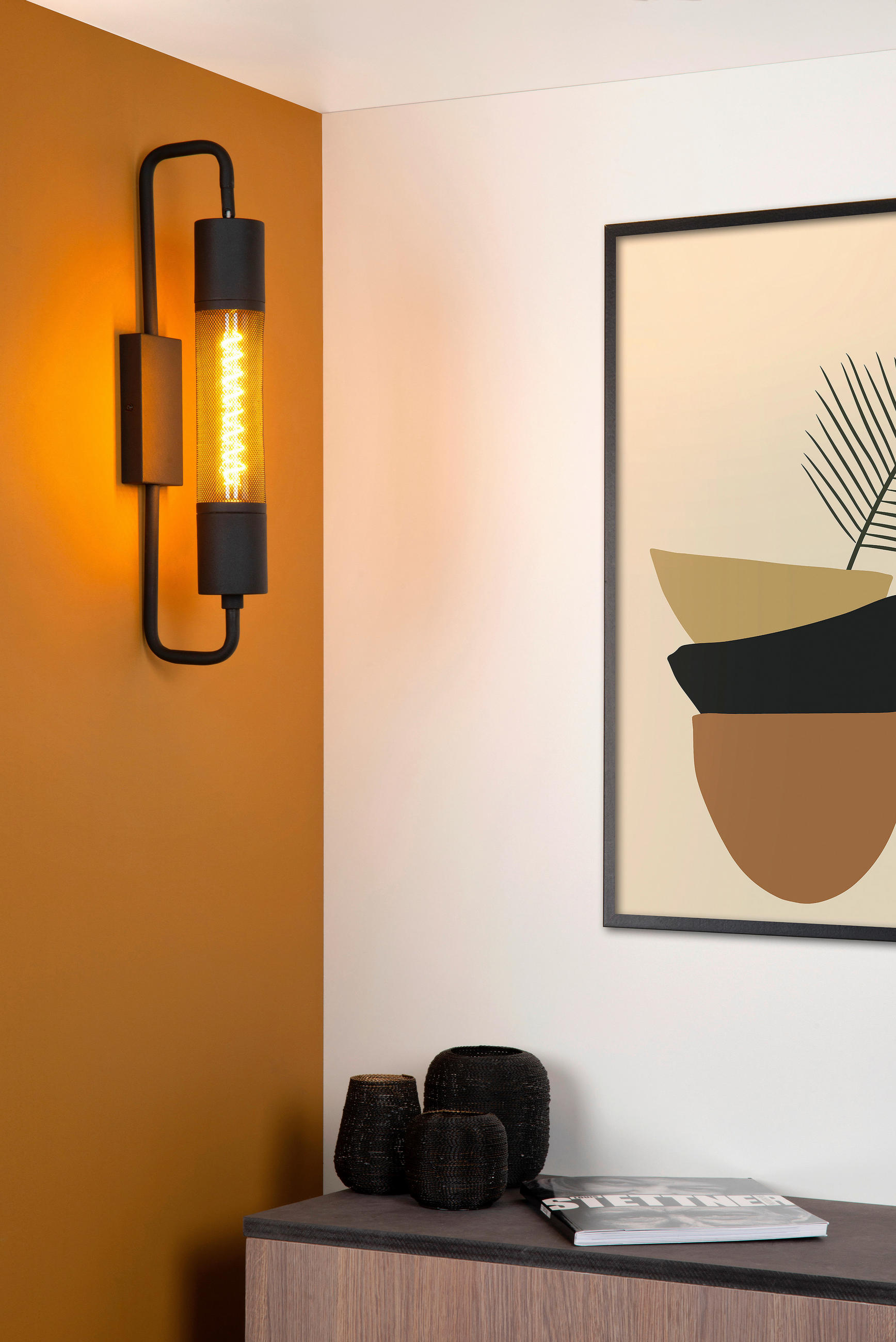 WANDLEUCHTE 14/8/51 cm - Schwarz, LIFESTYLE, Metall (14/8/51cm) - Lucide