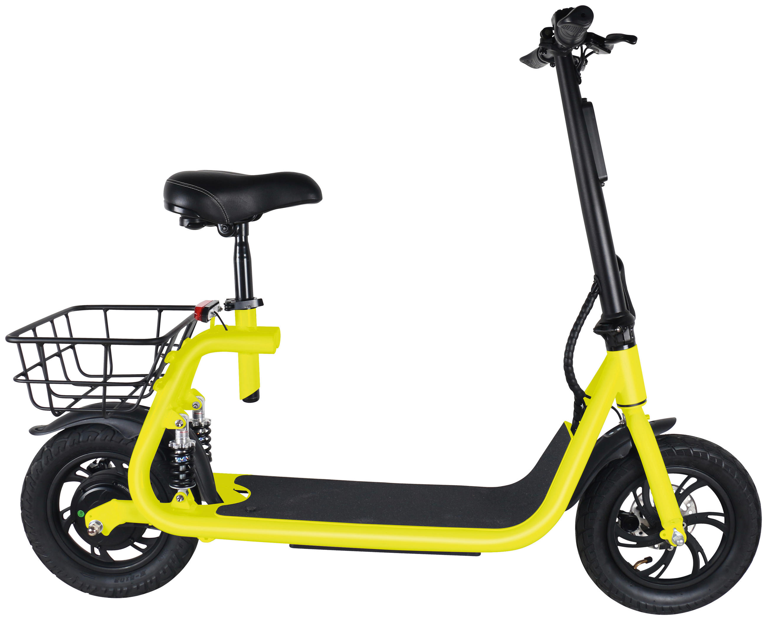 E-SCOOTER SATELLITE GELB  - Gelb, KONVENTIONELL, Metall (125/28/94cm)