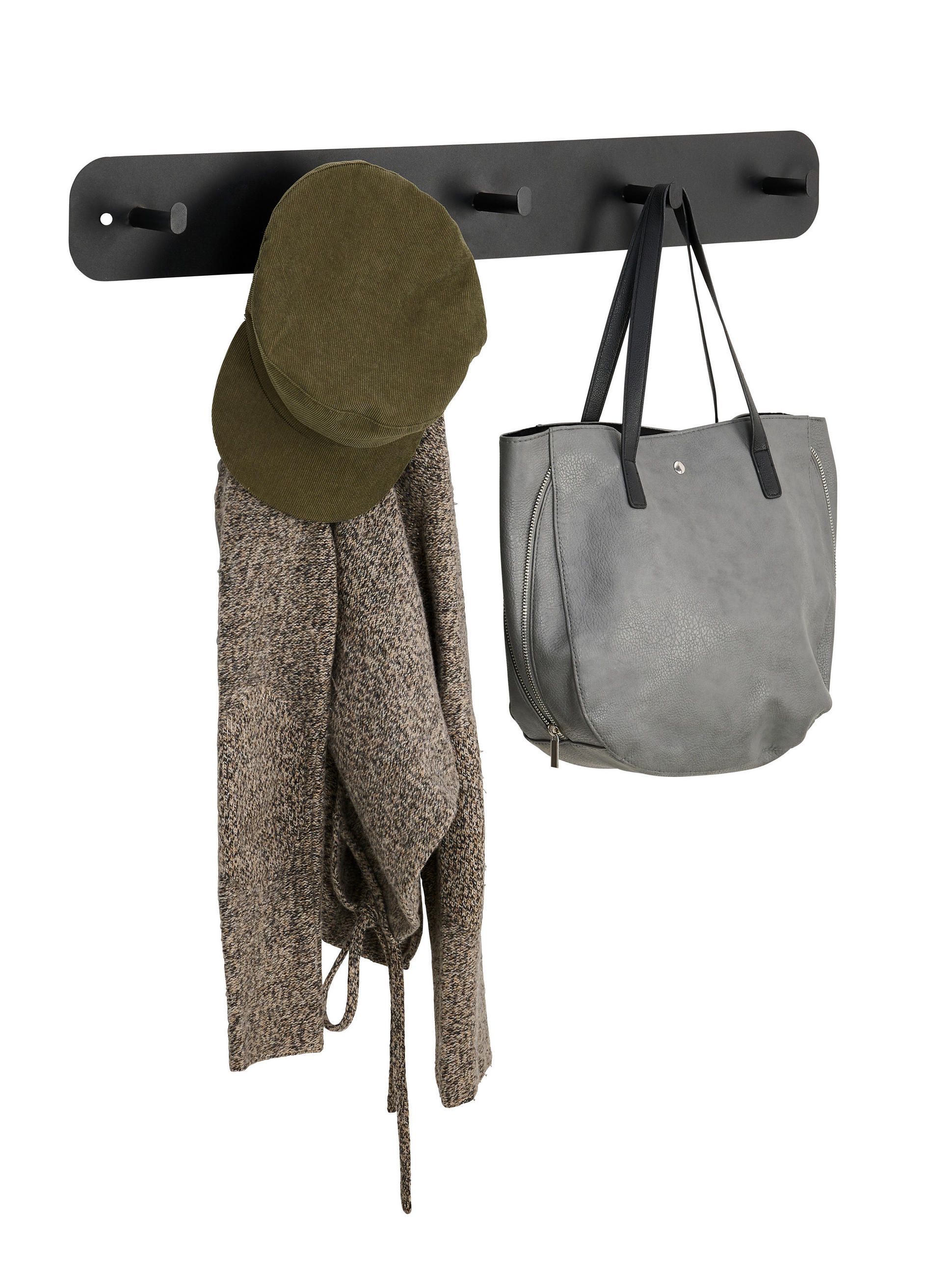 HAKENLEISTE  in Schwarz  - Schwarz, Trend, Metall (80/10/6cm) - Carryhome