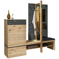 GARDEROBE 6-teilig  in 192,2/191/43 cm  - Alteiche/Dunkelgrau, Natur, Holz/Textil (192,2/191/43cm) - Voglauer