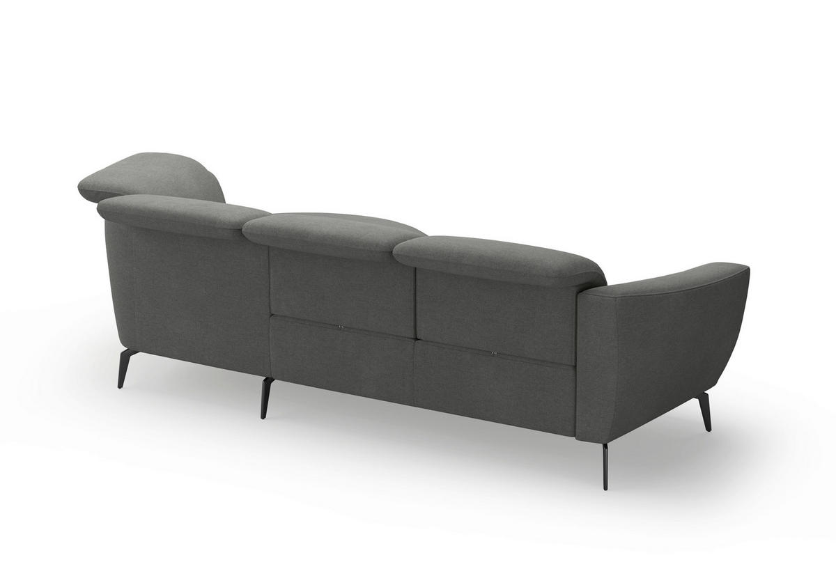 ECKSOFA in Mikrofaser Schlammfarben  - Schlammfarben/Schwarz, Konventionell, Textil/Metall (309/199cm) - Sit & More