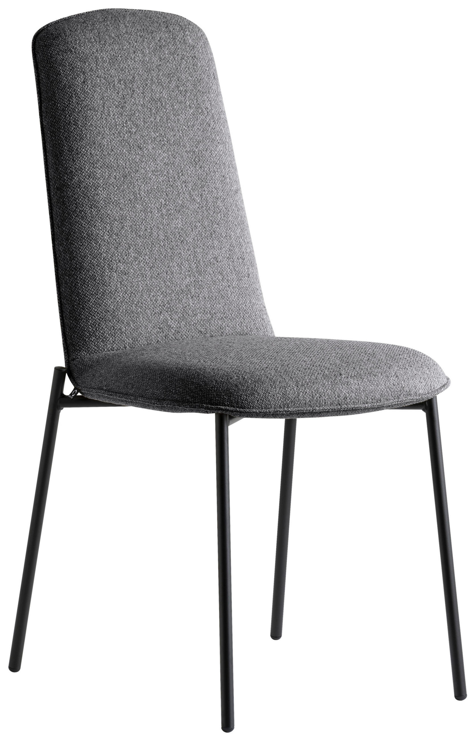 STUHL  in Struktur Textil  - Schwarz, Design, Textil/Metall (48/95/60cm) - Connubia 