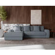 ECKSOFA in Cord Grau  182/302 cm  - Schwarz/Grau, MODERN, Kunststoff/Textil (182/302cm) - Carryhome