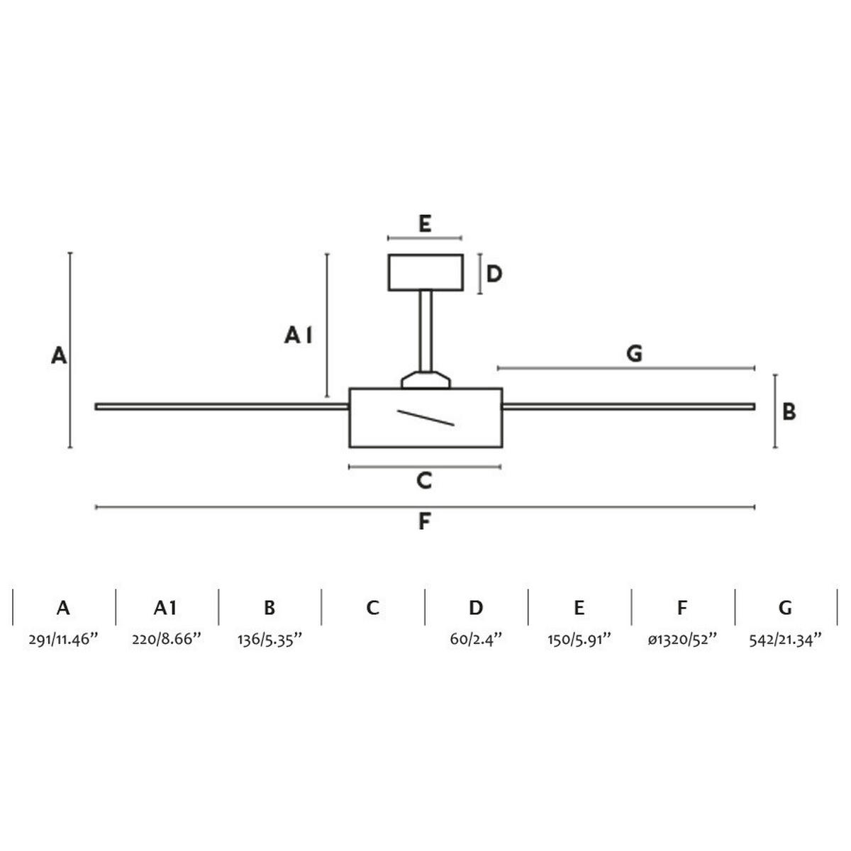 Ventilator mit Beleuchtung 132/29.1 cm   - Schwarz, KONVENTIONELL, Holzwerkstoff/Metall (132/29.1cm)