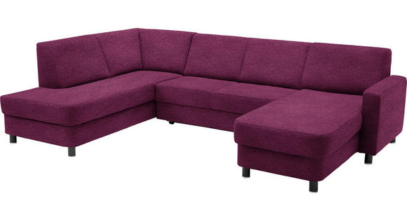 WOHNLANDSCHAFT  in Webstoff Lila  - Lila/Schwarz, Design, Holz/Textil (198/296/165cm) - Xora