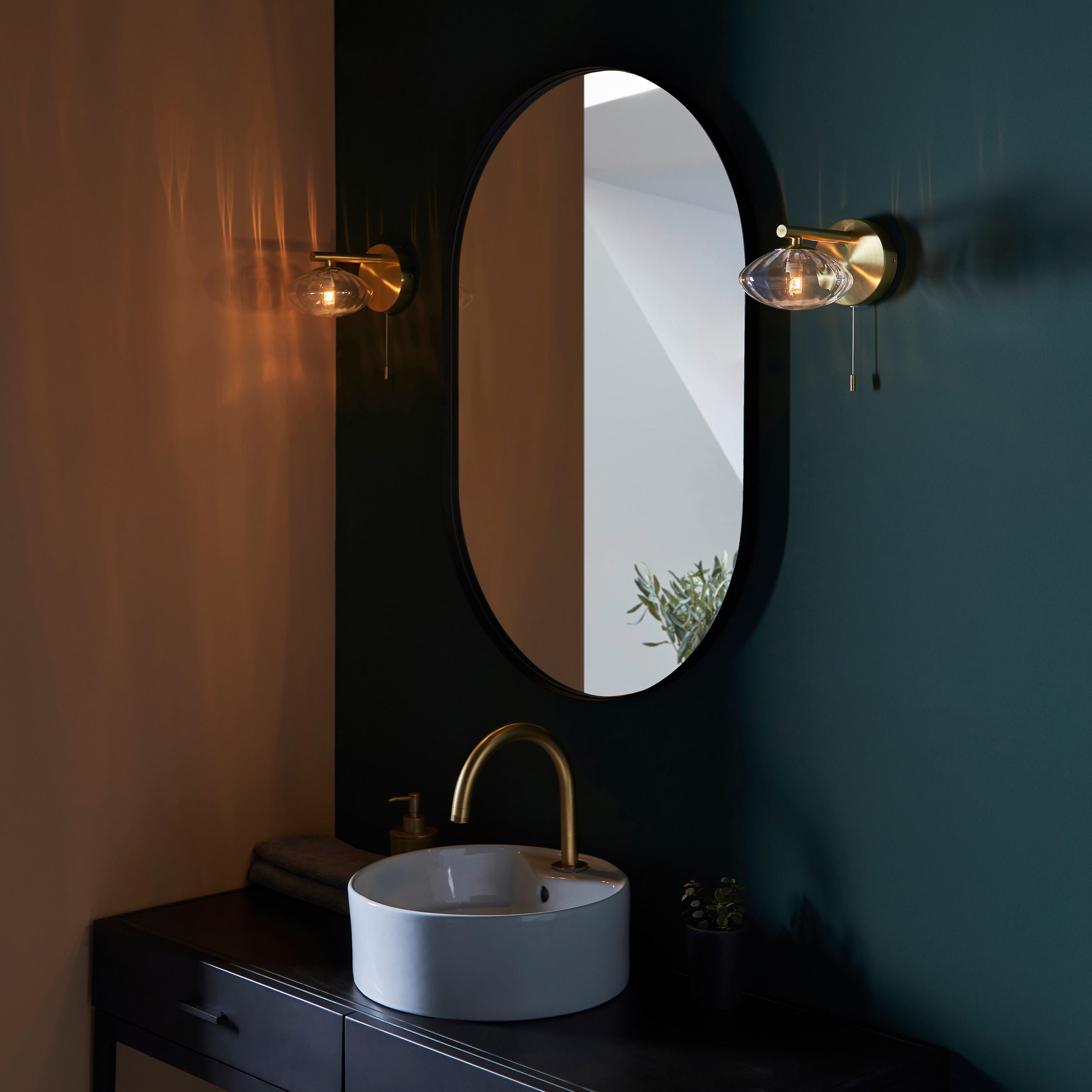BADEZIMMER-WANDLEUCHTE Mobias 14/12.5 cm   - Klar/Weiß, Basics, Glas (14/12.5cm) - ENDON