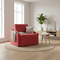 SCHLAFSESSEL RELAX BOX Mikrofaser Rot Liegefunktion Rücken echt  - Rot/Schwarz, Basics, Kunststoff/Textil (108/86/96cm) - MID.YOU
