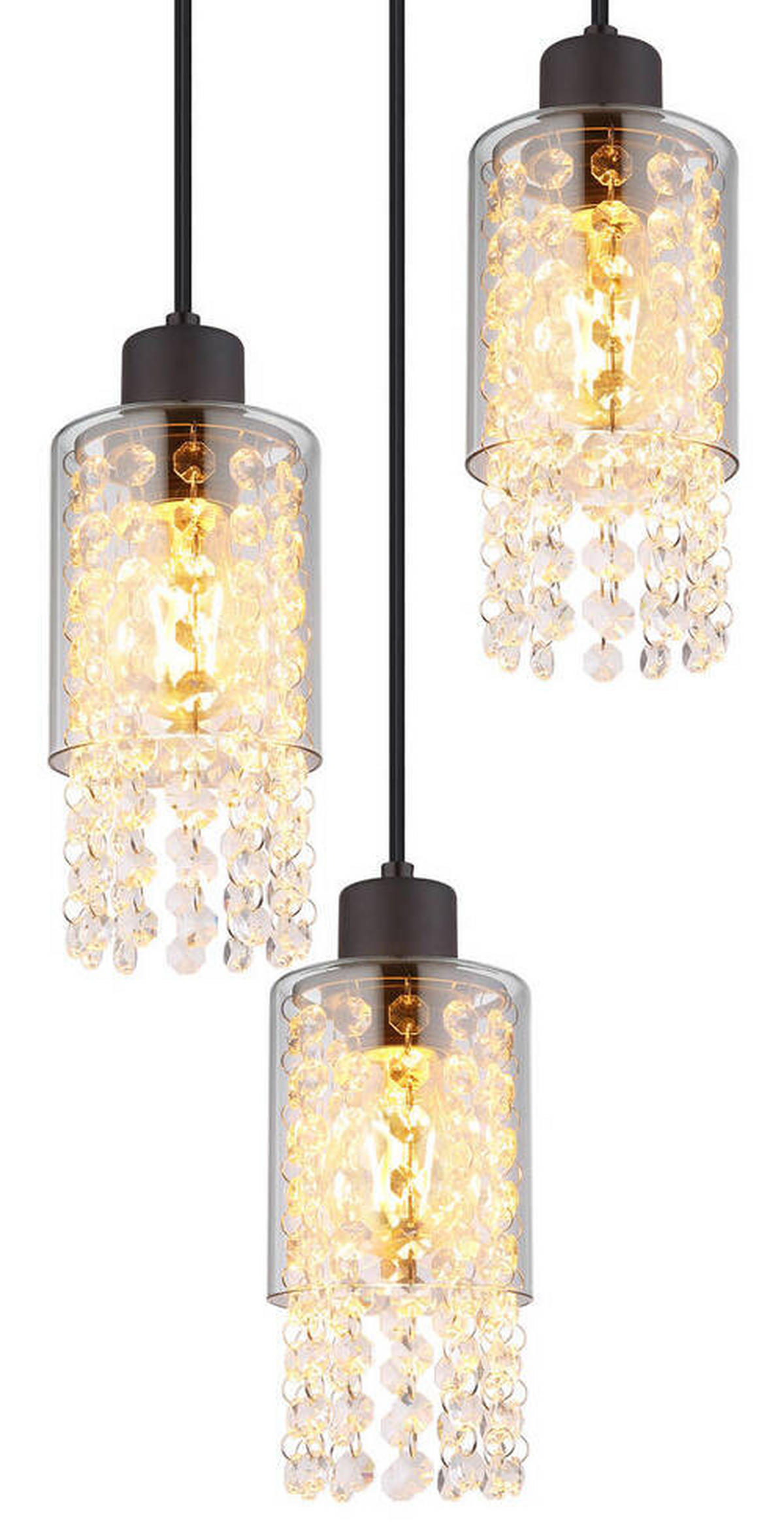 LAMPĂ SUSPENDATĂ 25/120 cm  - străveziu/negru, Konventionell, plastic/sticlă (25/120cm) - Globo