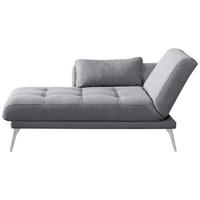 RÉCAMIERE Grau  - Chromfarben/Grau, KONVENTIONELL, Textil/Metall (200/85/106cm) - Novel
