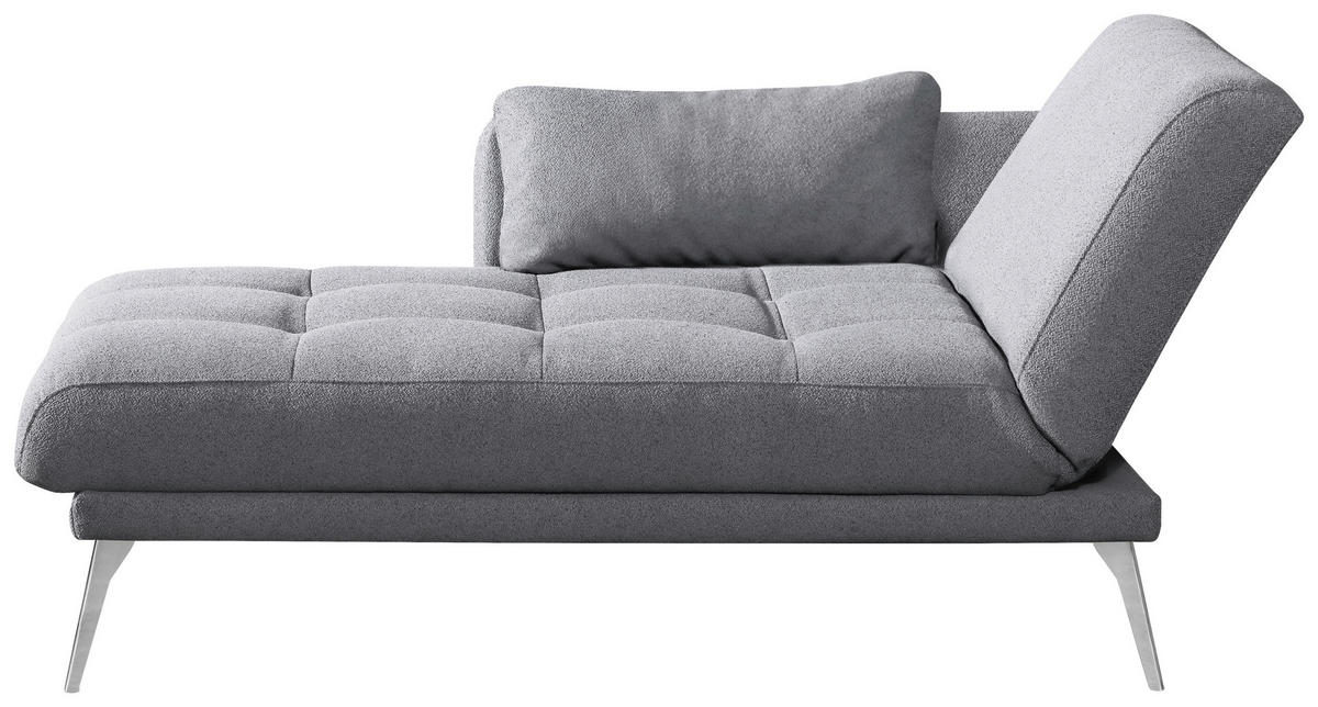 RÉCAMIERE Grau  - Chromfarben/Grau, KONVENTIONELL, Textil/Metall (200/85/106cm) - Novel