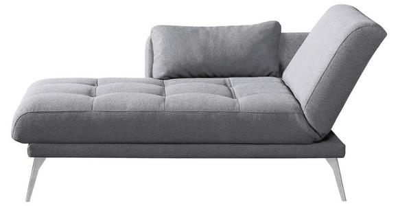 RÉCAMIERE Grau - Chromfarben/Grau, KONVENTIONELL, Textil/Metall (200/85/106cm) - Novel
