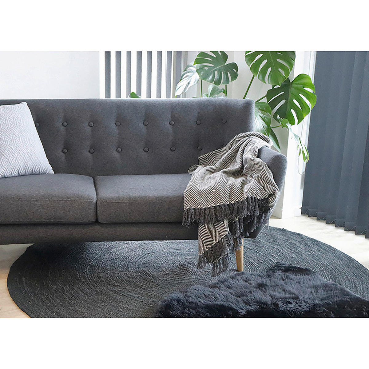 FELLTEPPICH 50/85 cm  - Schwarz, Trend, Textil (50/85cm)