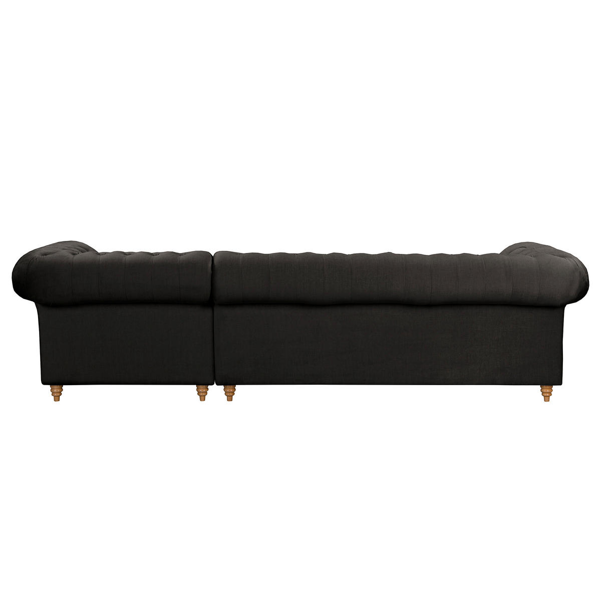 ECKSOFA Laura in Mikrofaser Anthrazit  284/182 cm  - Anthrazit/Creme, Design, Holz/Textil (284/182cm) - P & B
