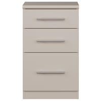 NOČNA OMARICA, peščene barve  - barve kroma/peščene barve, Trend, kovina/leseni material (37,2/63/36,9cm) - Carryhome
