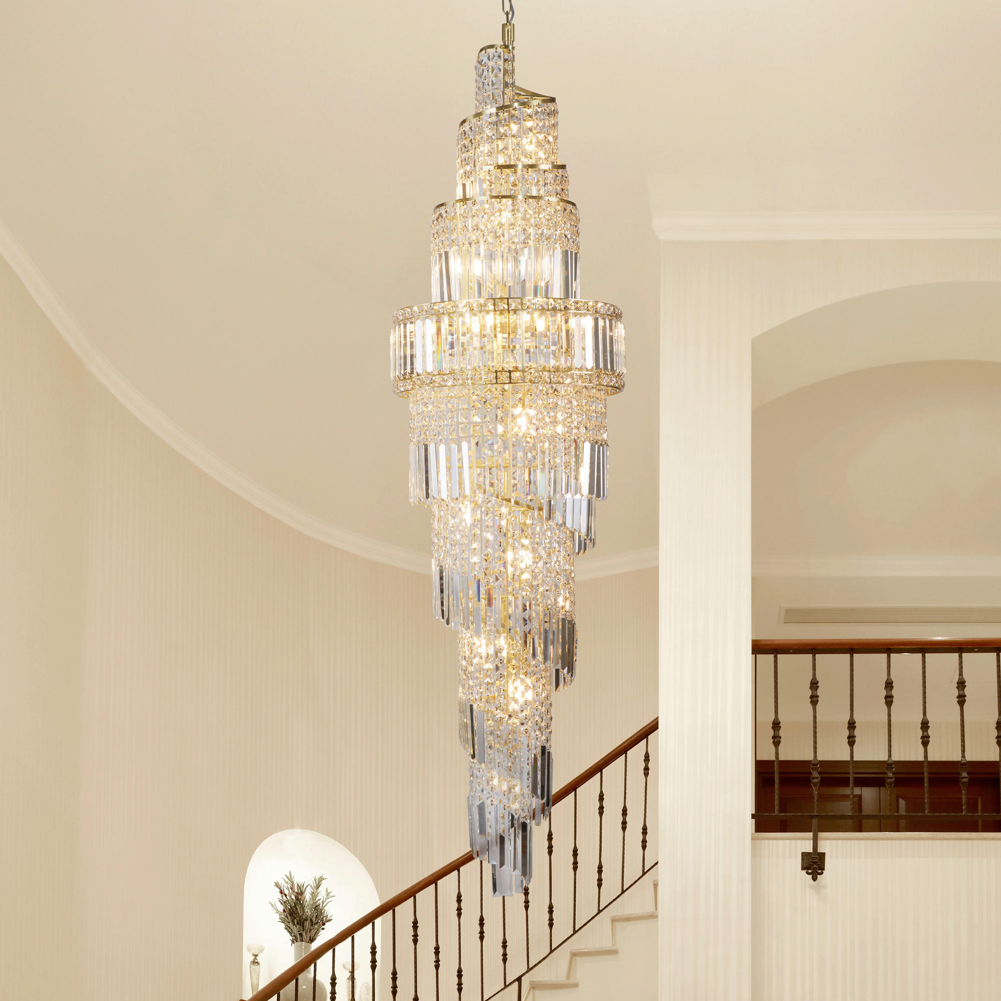 SVJETILJKA VISEĆA  48/189 cm      Stairwell  - boje mjeda/prozirno, Design, staklo/metal (48/189cm)