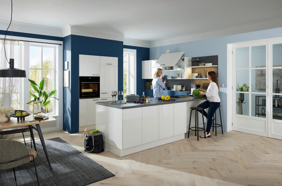 EINBAUKÜCHE ULTRA GLISS  - Weiß, Design, Holzwerkstoff - Novel