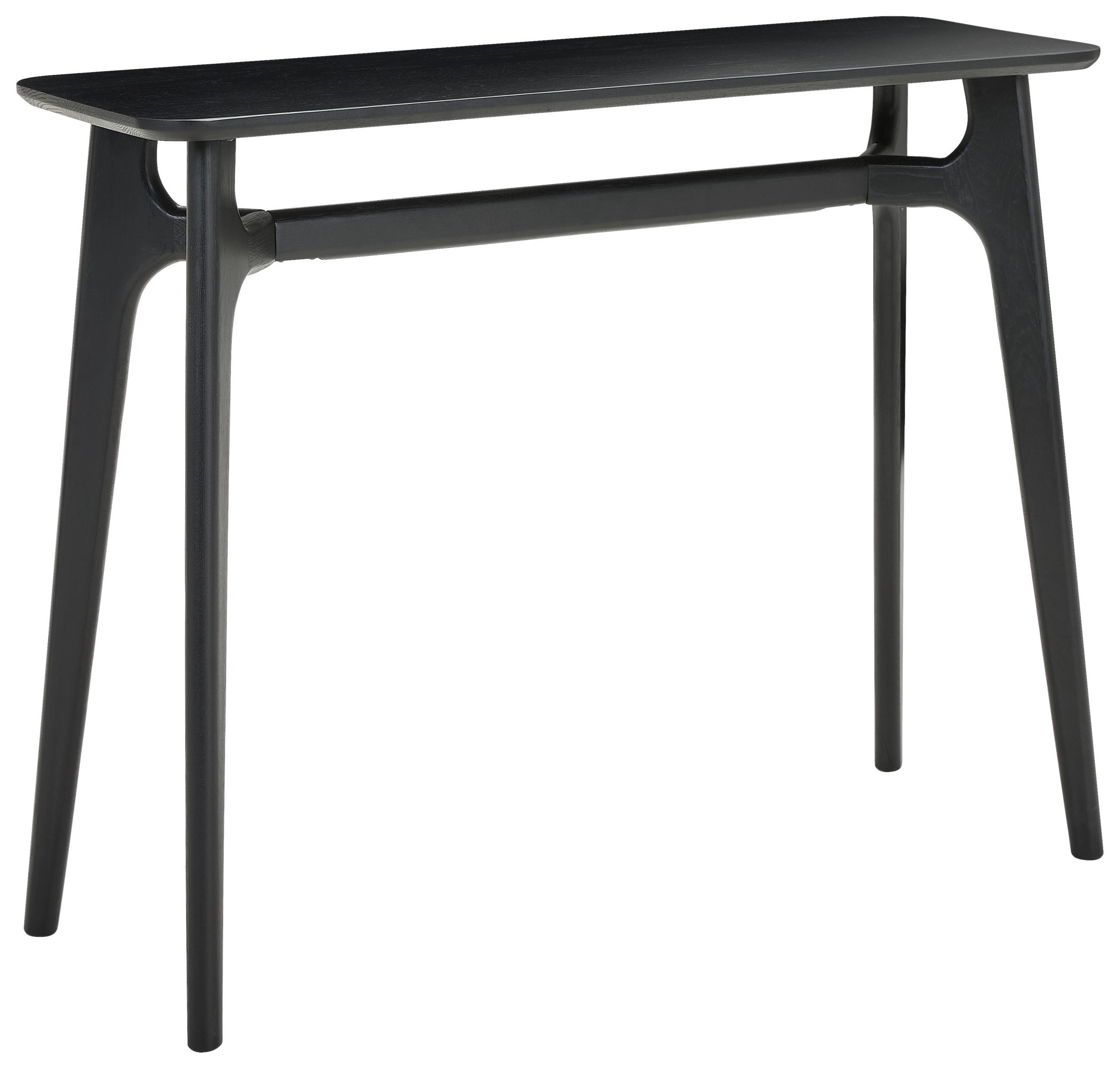 KONSOLENTISCH Eiche massiv Schwarz  - Schwarz, Design, Holz (100/80/35cm) - MID.YOU